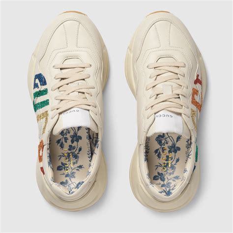 bedazzled sparkle gucci shoes|gucci rhyton sneakers for women.